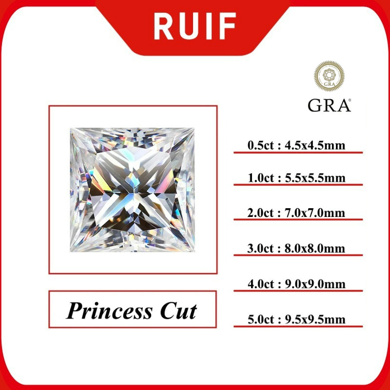 Ruif Jewelry Real D Color Super White Moissanite Stones Marquise/ Oval / Pear / Radiant / Emerald / Heart / Princess / Cushion / Asscher Shape Ruif Jewelry Real D Color Super White Moissanite Stones Marquise/ Oval / Pear / Radiant / Emerald / Heart / Princess / Cushion / Asscher Shape