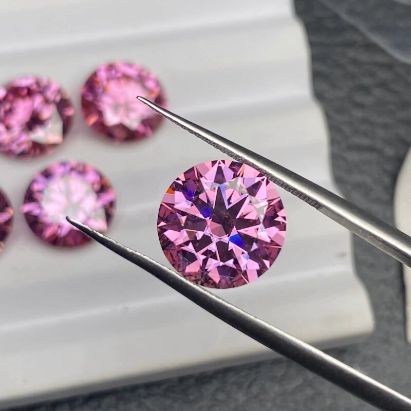 Ruif Jewelry Pink Color Moissanite Stone VVS1 Round Cut Gemstones for Diy Jewelry Making