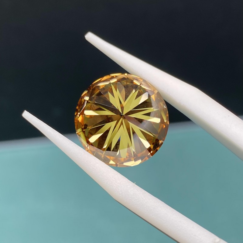 Ruif Jewelry Original Dark Champagne Color Loose Moissanite Stone Round VVS1 Lab MoissaniteDiamond Gemstone for Jewery Design
