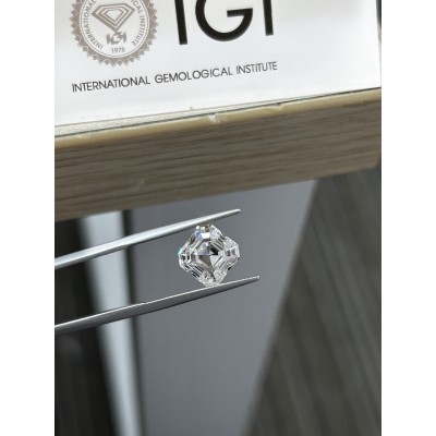 Ruif Jewelry 3.18ct Asscher Cut IGI CVD G VS2 Lab Grown Diamonds for DIY Jewelry Making Size Customizable