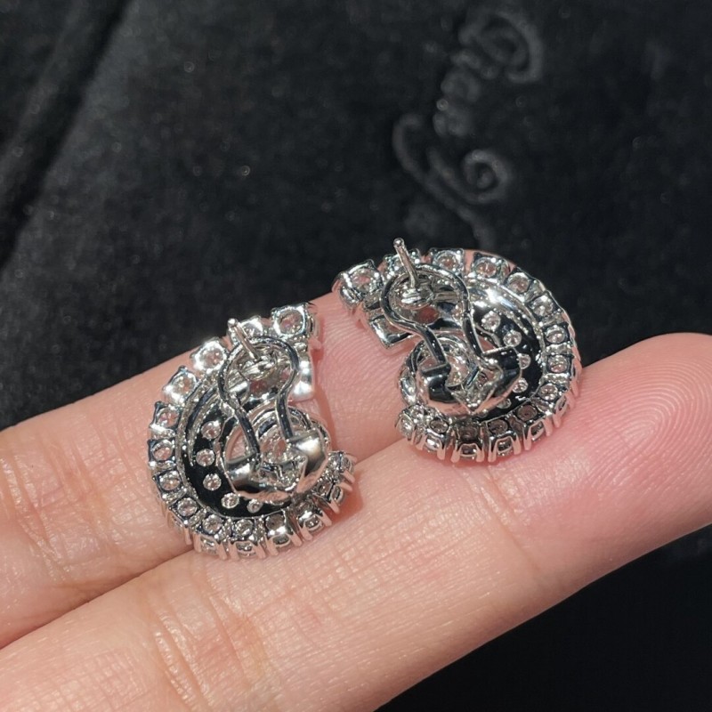 Ruif Jewelry Customized 18k White Gold Lab Grown Diamond Earrings Nautilus Earrings Classic Engagement Band Jewelry 