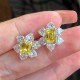 Ruif Jewelry Customized PT950 1ctx2pcs Lab Grown Diamond Earrings Fancy Yellow Classic Engagement Band Jewelry Ruif Jewelry Customized PT950 1ctx2pcs Lab Grown Diamond Earrings Fancy Yellow Classic Engagement Band Jewelry