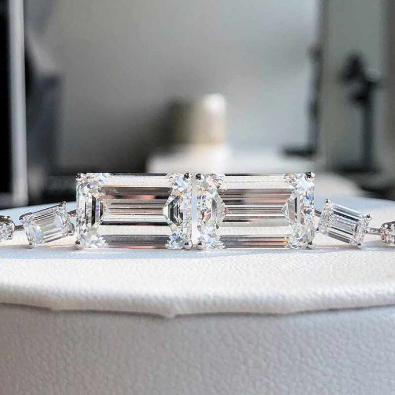 Ruif Jewelry Customized PT950 10ctx2pcs Lab Grown Diamond Earrings Emerald Cut Classic Engagement Band Jewelry Ruif Jewelry Customized PT950 10ctx2pcs Lab Grown Diamond Earrings Emerald Cut Classic Engagement Band Jewelry