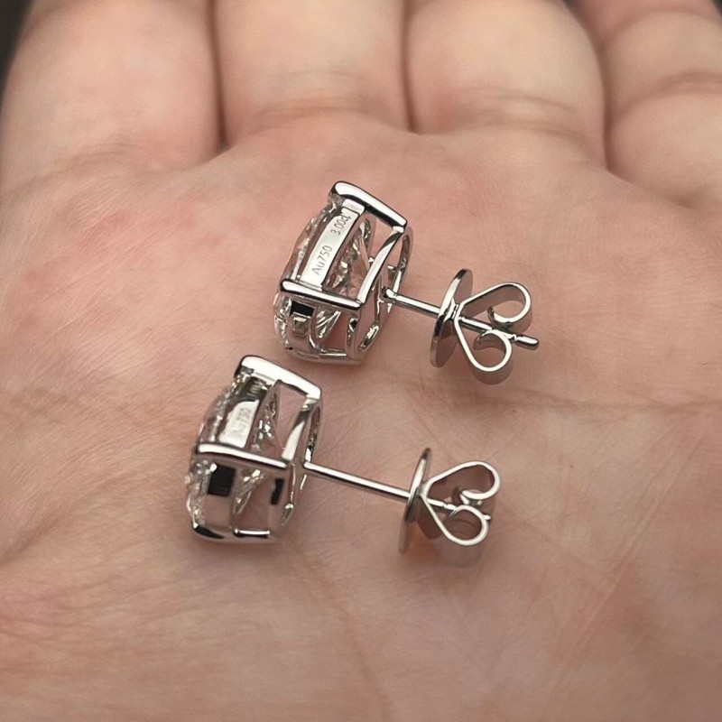 Ruif Jewelry Customized 18k White Gold 3ctx2pcs Lab Grown Diamond Earrings Oval Shape Classic Engagement Band Jewelry Ruif Jewelry Customized 18k White Gold 3ctx2pcs Lab Grown Diamond Earrings Oval Shape Classic Engagement Band Jewelry