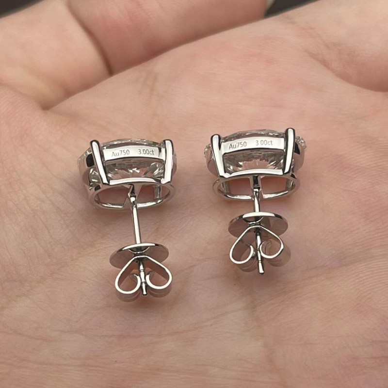 Ruif Jewelry Customized 18k White Gold 3ctx2pcs Lab Grown Diamond Earrings Oval Shape Classic Engagement Band Jewelry Ruif Jewelry Customized 18k White Gold 3ctx2pcs Lab Grown Diamond Earrings Oval Shape Classic Engagement Band Jewelry