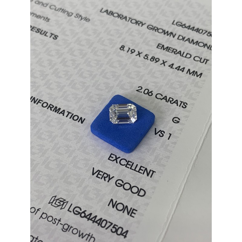 Ruif Jewelry 2.06ct Emerald Cut IGI CVD G VS1 Lab Grown Diamonds for DIY Jewelry Making Size Customizable