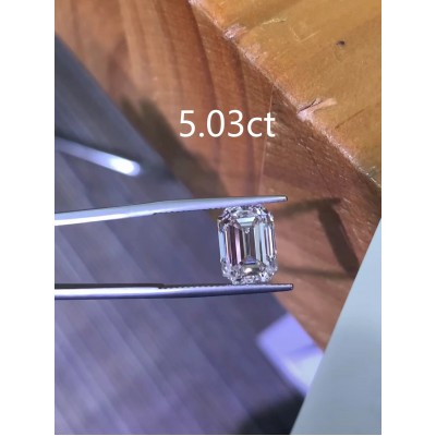 Ruif Jewelry 5.03ct Emerald Cut IGI CVD G VS1 Lab Grown Diamonds for DIY Jewelry Making Size Customizable