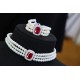 Ruif Jewelry Pearl Set S925 Silver Three Rows of Pearls Cubic Zircona Gemstone Fashion Jewelry Ruif Jewelry Pearl Set S925 Silver Three Rows of Pearls Cubic Zircona Gemstone Fashion Jewelry