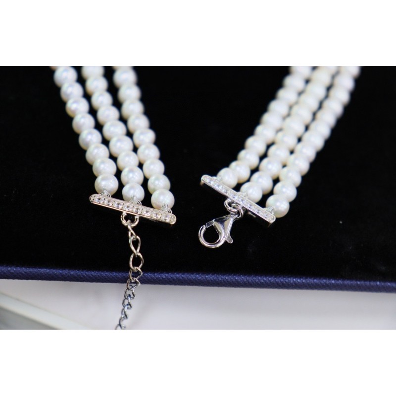 Ruif Jewelry Pearl Set S925 Silver Three Rows of Pearls Cubic Zircona Gemstone Fashion Jewelry Ruif Jewelry Pearl Set S925 Silver Three Rows of Pearls Cubic Zircona Gemstone Fashion Jewelry