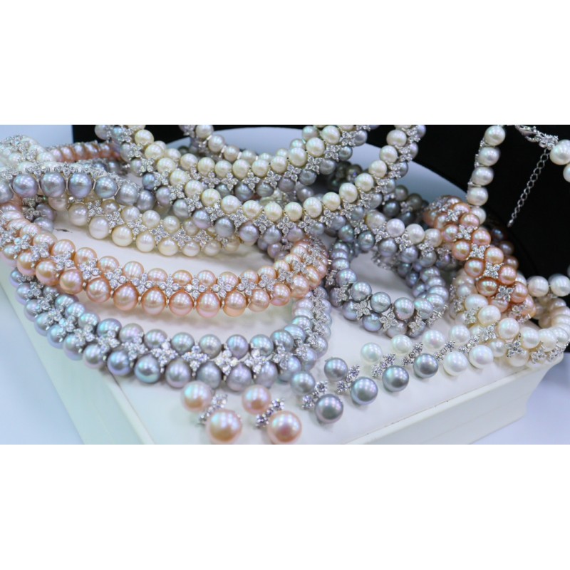 Ruif Jewelry Pearl Set S925 Silver Pearl Earrings/ Bracelet/Necklace Cubic Zircona Gemstone Fashion Jewelry Ruif Jewelry Pearl Set S925 Silver Pearl Earrings/ Bracelet/Necklace Cubic Zircona Gemstone Fashion Jewelry