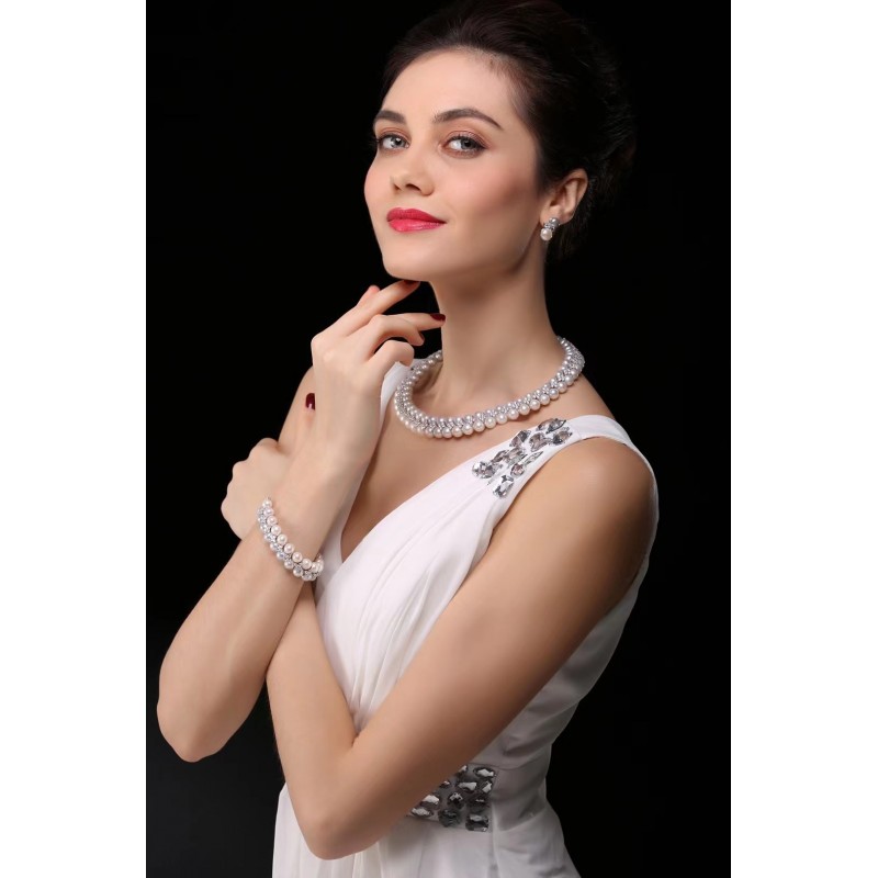 Ruif Jewelry Pearl Set S925 Silver Pearl Earrings/ Bracelet/Necklace Cubic Zircona Gemstone Fashion Jewelry Ruif Jewelry Pearl Set S925 Silver Pearl Earrings/ Bracelet/Necklace Cubic Zircona Gemstone Fashion Jewelry