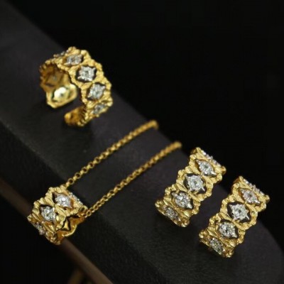 Ruif Jewelry S925 Silver Brushed stars Set Earrings/Ring/Necklace Gemstone Fashion Jewelry
