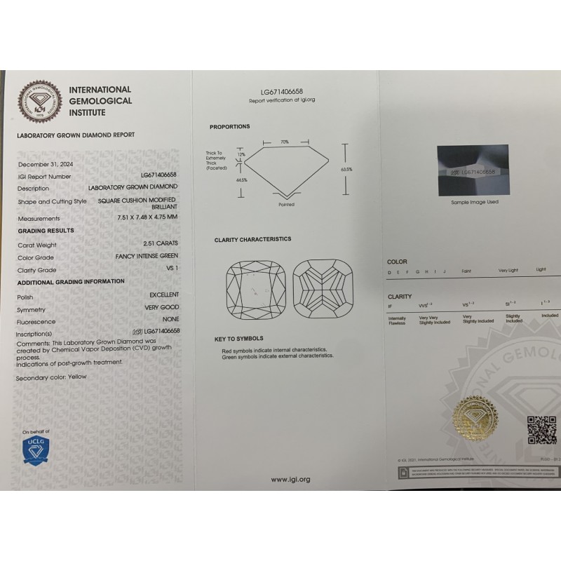 Ruif Jewelry 2.51ct CVD Fancy Intense Green VS1 Lab Grown Diamonds IGI certificate Diamonds for DIY Jewelry Making Size Customizable Ruif Jewelry 2.51ct CVD Fancy Intense Green VS1 Lab Grown Diamonds IGI certificate Diamonds for DIY Jewelry Making Size Customizable