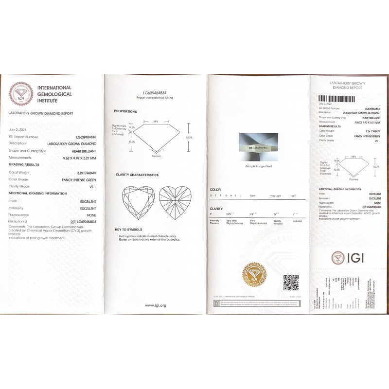 Ruif Jewelry 3.24ct CVD Fancy Green VS1 Lab Grown Diamonds IGI certificate Diamonds for DIY Jewelry Making Size Customizable Ruif Jewelry 3.24ct CVD Fancy Green VS1 Lab Grown Diamonds IGI certificate Diamonds for DIY Jewelry Making Size Customizable