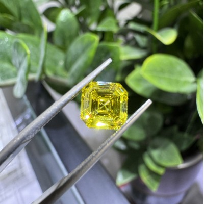 Ruif Jewelry Asscher Cut 1.63CT Fancy Yellow VVS2 HPHT Lab Grown Diamond with IGI certificate LG 712507591