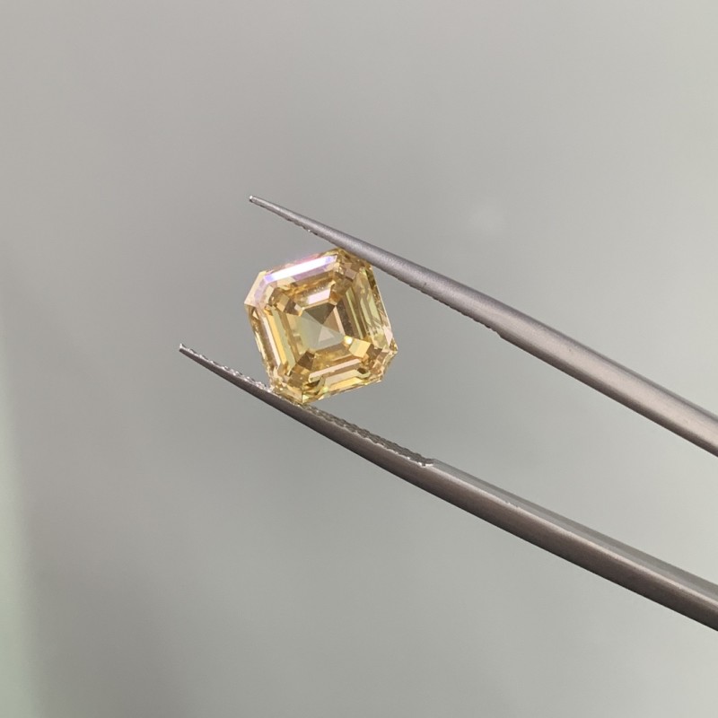Ruif Jewelry Asscher Cut 4.05CT Fancy Yellow SI1 Lab Grown Diamond CVD with IGI certificate LG 657426249 Ruif Jewelry Asscher Cut 4.05CT Fancy Yellow SI1 Lab Grown Diamond CVD with IGI certificate LG 657426249