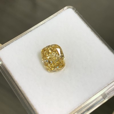 Ruif Jewelry Pear Shape 4.04ct Cushion Cut Fancy Yellow Lab Grown Diamond  Loose Diamond for Jewelry Making
