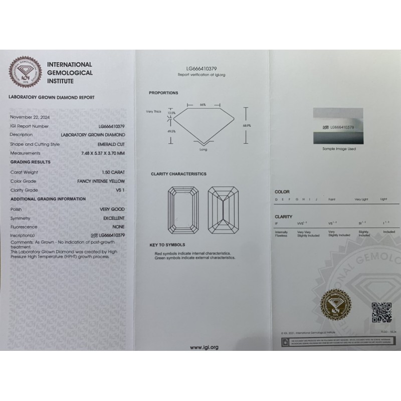 Ruif Jewelry Emerald cut 1.5/2/3ct Fancy Fancy Yellow Lab Grown Diamond HPHT VVS2 Loose Diamond for Jewelry Making Ruif Jewelry Emerald cut 1.5/2/3ct Fancy Fancy Yellow Lab Grown Diamond HPHT VVS2 Loose Diamond for Jewelry Making
