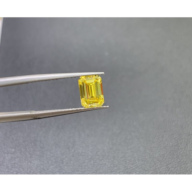 Ruif Jewelry Emerald cut 1.5/2/3ct Fancy Fancy Yellow Lab Grown Diamond HPHT VVS2 Loose Diamond for Jewelry Making Ruif Jewelry Emerald cut 1.5/2/3ct Fancy Fancy Yellow Lab Grown Diamond HPHT VVS2 Loose Diamond for Jewelry Making