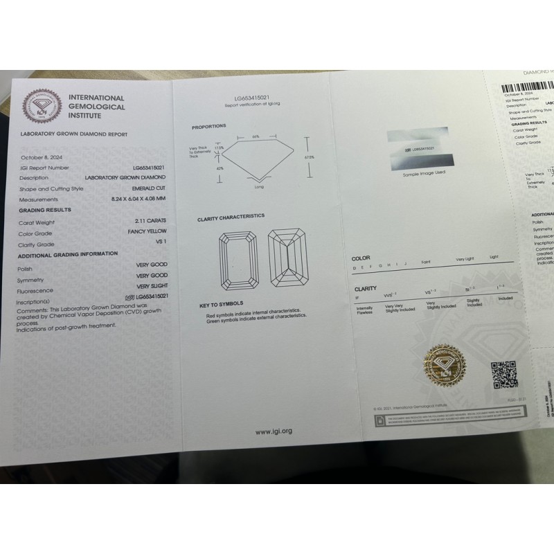 Ruif Jewelry Emerald cut 1.5/2/3ct Fancy Fancy Yellow Lab Grown Diamond HPHT VVS2 Loose Diamond for Jewelry Making Ruif Jewelry Emerald cut 1.5/2/3ct Fancy Fancy Yellow Lab Grown Diamond HPHT VVS2 Loose Diamond for Jewelry Making