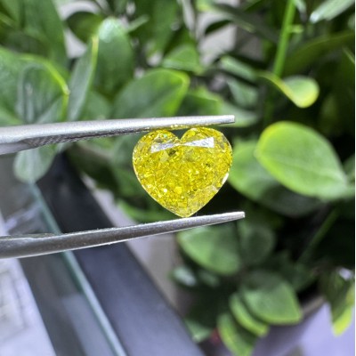Ruif Jewelry Heart Shape 2.01ct  Fancy Yellow Lab Grown Diamond  Loose Diamond for Jewelry Making