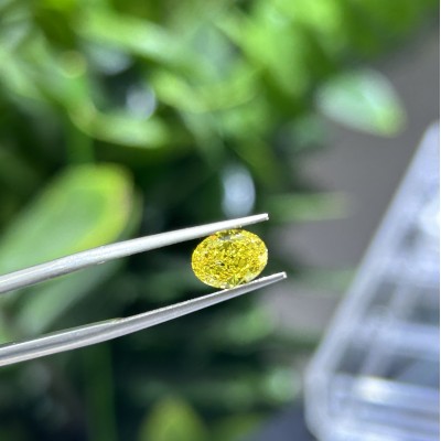 Ruif Jewelry Oval Shape 1.07CT Fancy Vivid Yellow VVS2 Lab Grown Diamond HPHT with IGI certificate LG710550701