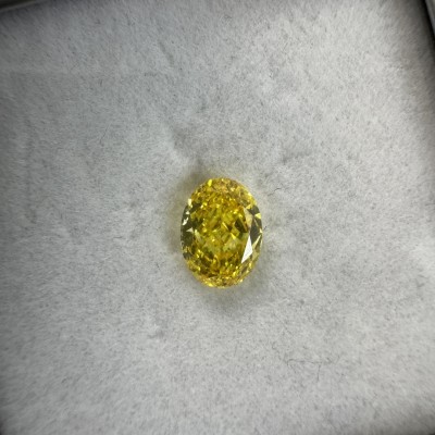 Ruif Jewelry Oval Shape 1.50CT Fancy Vivid Yellow VS1 Lab Grown Diamond HPHT with IGI certificate LG642494620