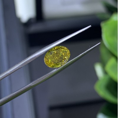 Ruif Jewelry Oval Shape 2.32CT Fancy Vivid Yellow VVS2 Lab Grown Diamond HPHT with IGI certificate LG710503832