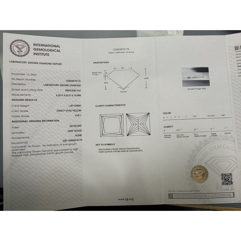 Ruif Jewelry Pricess Cut 1-3CT Fancy Yellow Lab Grown Diamond HPHT Loose Diamond for Jewelry Making Ruif Jewelry Pricess Cut 1-3CT Fancy Yellow Lab Grown Diamond HPHT Loose Diamond for Jewelry Making