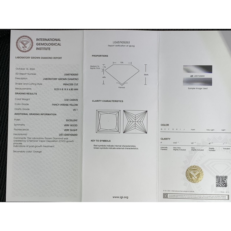 Ruif Jewelry Pricess Cut 1-3CT Fancy Yellow Lab Grown Diamond HPHT Loose Diamond for Jewelry Making Ruif Jewelry Pricess Cut 1-3CT Fancy Yellow Lab Grown Diamond HPHT Loose Diamond for Jewelry Making