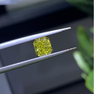 Ruif Jewelry Radiant Cut 1.50CT  Fancy  Yellow Lab Grown Diamond HPHT Loose Diamond for Jewelry Making
