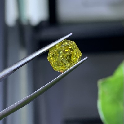 Ruif Jewelry Radiant Cut 2.00CT  Fancy  Yellow Lab Grown Diamond HPHT Loose Diamond for Jewelry Making