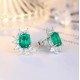 Ruif Jewelry Classic Design S925 Silver 4.066ct Lab Grown Emerald Earrings Red Ruby Royal Blue Sapphire Gemstone Jewelry