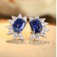 Ruif Jewelry Classic Design S925 Silver 4.066ct Lab Grown Emerald Earrings Red Ruby Royal Blue Sapphire Gemstone Jewelry