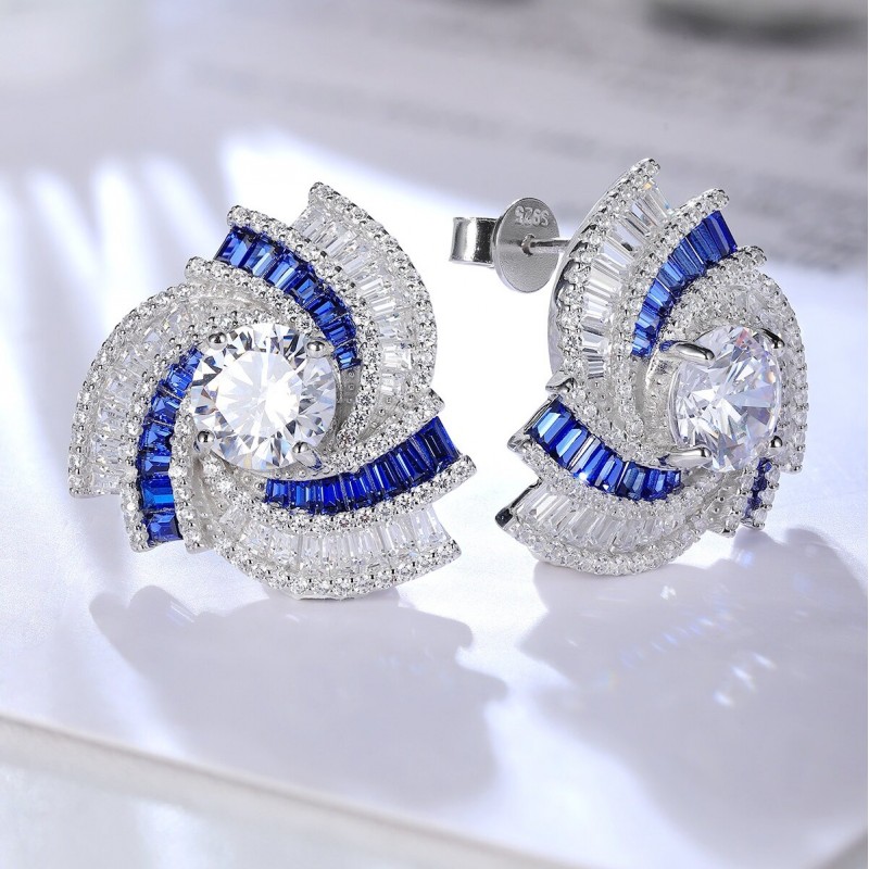 Ruif Jewelry Classic Design S925 Silver 1.1695ct Lab Grown Emerald Earrings Red Ruby Royal Blue Sapphire Gemstone Jewelry Ruif Jewelry Classic Design S925 Silver 1.1695ct Lab Grown Emerald Earrings Red Ruby Royal Blue Sapphire Gemstone Jewelry