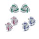 Ruif Jewelry Classic Design S925 Silver 1.1695ct Lab Grown Emerald Earrings Red Ruby Royal Blue Sapphire Gemstone Jewelry