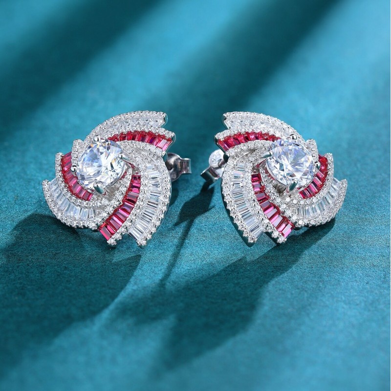 Ruif Jewelry Classic Design S925 Silver 1.1695ct Lab Grown Emerald Earrings Red Ruby Royal Blue Sapphire Gemstone Jewelry Ruif Jewelry Classic Design S925 Silver 1.1695ct Lab Grown Emerald Earrings Red Ruby Royal Blue Sapphire Gemstone Jewelry