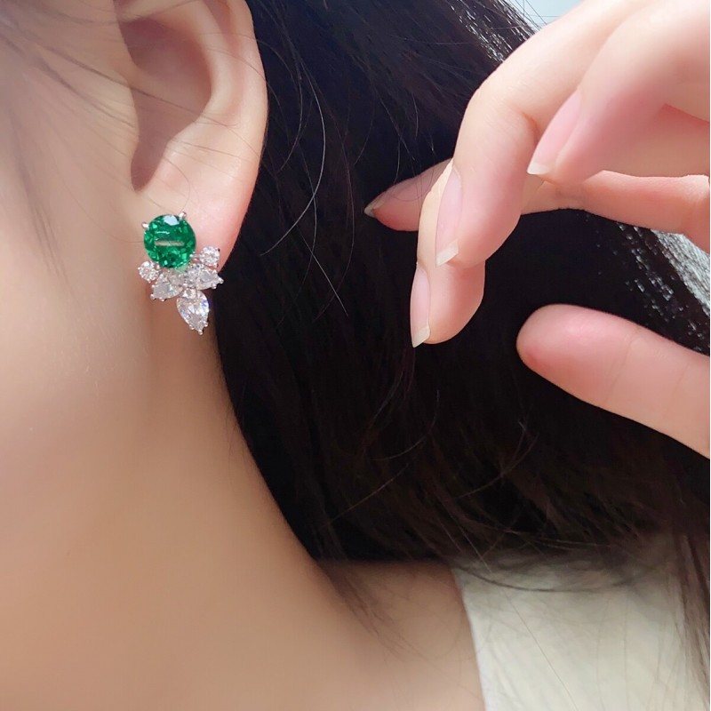 Ruif Jewelry Classic Design S925 Silver 5.6ct Lab Grown Emerald Earrings Red Ruby Royal Blue Sapphire Gemstone Jewelry Ruif Jewelry Classic Design S925 Silver 5.6ct Lab Grown Emerald Earrings Red Ruby Royal Blue Sapphire Gemstone Jewelry
