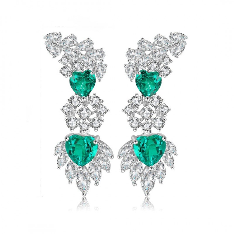 Ruif Jewelry Classic Design S925 Silver 4.53ct Lab Grown Emerald Earrings Gemstone Jewelry Ruif Jewelry Classic Design S925 Silver 4.53ct Lab Grown Emerald Earrings Gemstone Jewelry
