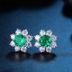 Ruif Jewelry Classic Design S925 Silver 2.2ct Lab Grown Emerald Earrings Red Ruby Royal Blue Sapphire Gemstone Jewelry