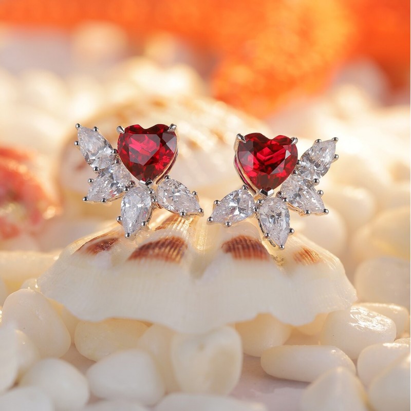 Ruif Jewelry Classic Design S925 Silver 2.315ct Lab Grown Ruby Earrings Gemstone Jewelry Ruif Jewelry Classic Design S925 Silver 2.315ct Lab Grown Ruby Earrings Gemstone Jewelry