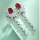 Ruif Jewelry Classic Design S925 Silver 2.05ct Lab Grown Ruby  Earrings Gemstone Jewelry