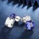RuifJewelry Classic Design S925 Silver 11.48ct Lab Grown Sapphire  Earrings Royal Blue Gemstone Jewelry