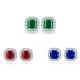 Ruif Jewelry Classic Design S925 Silver 3.07ct Lab Grown Emerald Earrings Red Ruby Royal Blue Sapphire Gemstone Jewelry Ruif Jewelry Classic Design S925 Silver 3.07ct Lab Grown Emerald Earrings Red Ruby Royal Blue Sapphire Gemstone Jewelry