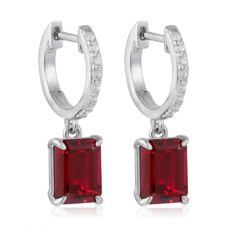 Ruif Jewelry Classic Design S925 Silver 2.83ct Lab Grown Emerald/Sapphhire/Ruby Earrings Small Size Moissanite Gemstone Jewelry Ruif Jewelry Classic Design S925 Silver 2.83ct Lab Grown Emerald/Sapphhire/Ruby Earrings Small Size Moissanite Gemstone Jewelry