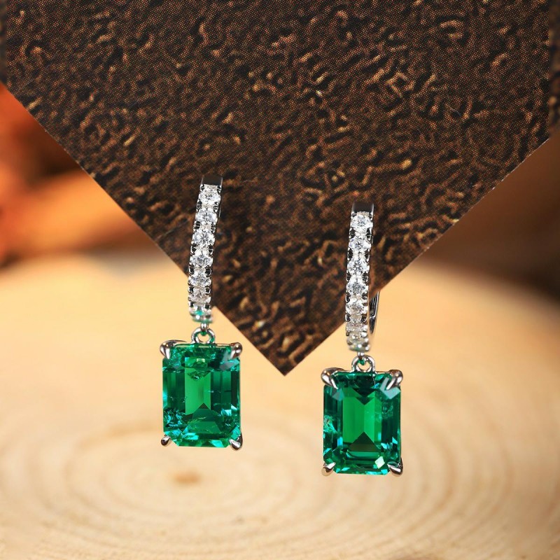 Ruif Jewelry Classic Design S925 Silver 2.83ct Lab Grown Emerald/Sapphhire/Ruby Earrings Small Size Moissanite Gemstone Jewelry Ruif Jewelry Classic Design S925 Silver 2.83ct Lab Grown Emerald/Sapphhire/Ruby Earrings Small Size Moissanite Gemstone Jewelry