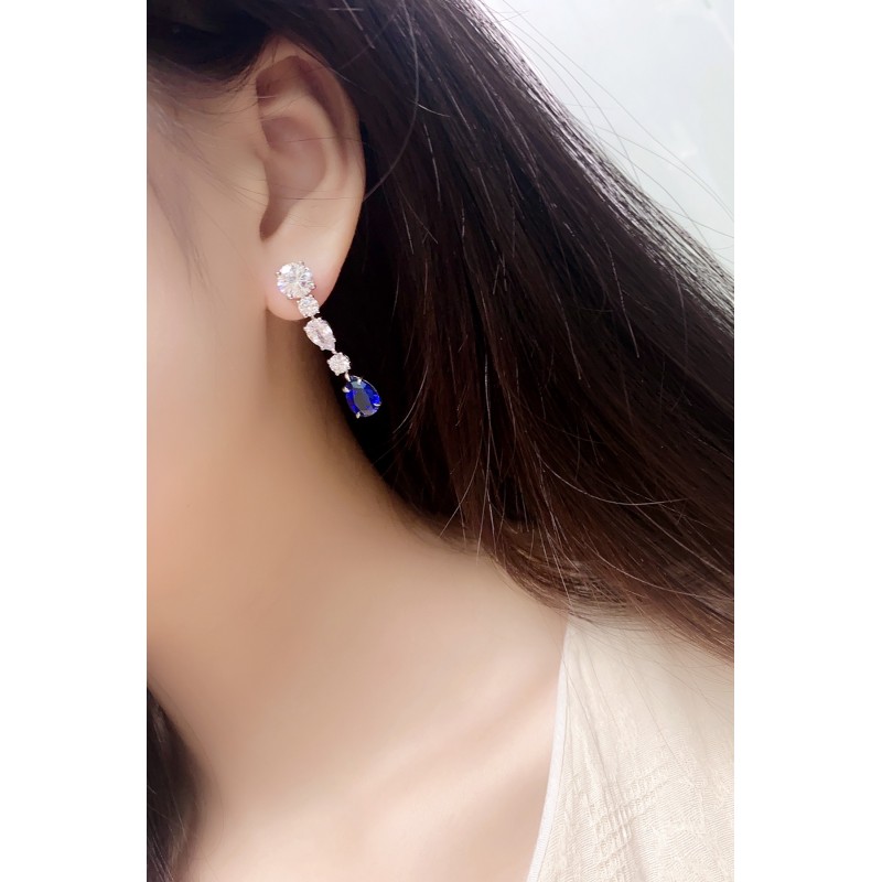 Ruif Jewelry Classic Design S925 Silver 3.63ct Lab Grown Emerald And Sapphire Earrings Gemstone Jewelry Ruif Jewelry Classic Design S925 Silver 3.63ct Lab Grown Emerald And Sapphire Earrings Gemstone Jewelry