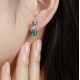 Ruif Jewelry Classic Design S925 Silver 1.916ct Lab Grown Emerald Earrings Red Ruby Royal Blue Sapphire Gemstone Jewelry