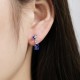 Ruif Jewelry Classic Design S925 Silver 1.916ct Lab Grown Emerald Earrings Red Ruby Royal Blue Sapphire Gemstone Jewelry