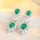 Ruif Jewelry Classic Design S925 Silver 1.1695ct Lab Grown Emerald Earrings Red Ruby Royal Blue Sapphire Gemstone Jewelry